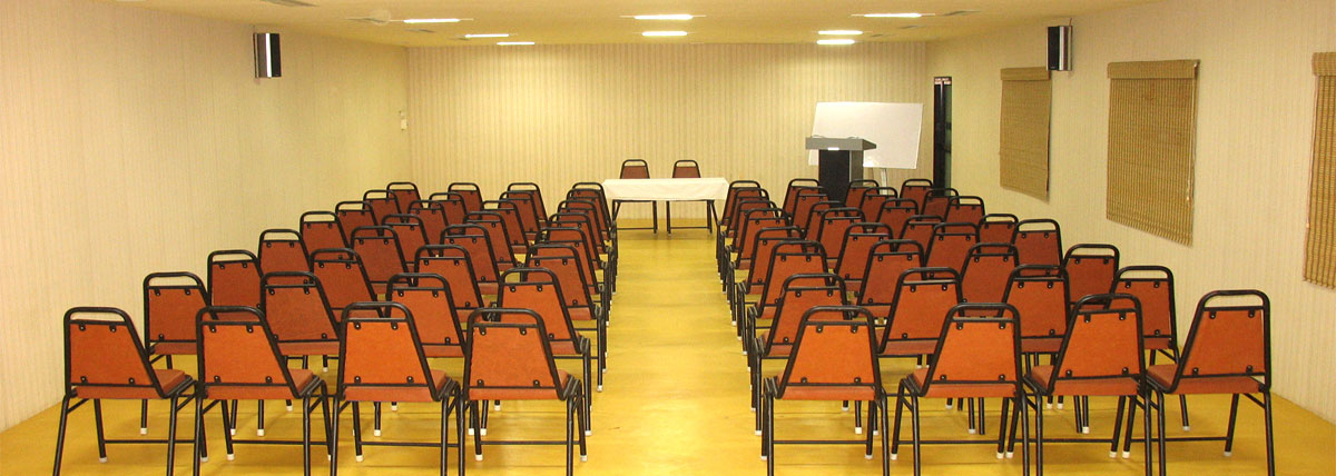 Banquet Hall arrangement in classroom type along with podium, mic, white board, speakers in Bluebay Beach Resort, ECR, Chennai